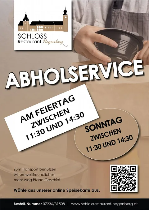 Abholservice Schlossrestaurant Hagenberg